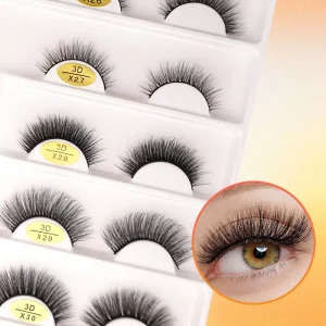 Bulk Custom Packaging Strip Lashes 3D Fluffy Wispy Full Strip Lashes Faux Mink C Curl Private Label