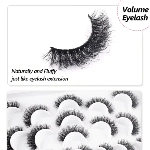 Bulk Fluffy Fake Eyelashes Lightweight Dense Faux Mink Lash Strips for European American Beauty Lovers