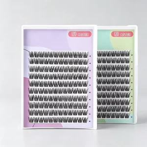 Bulk Handmade Thin Invisible Band Vegan Cruelty Free DIY Home Salon Premade Volume Fan Lashes Extension 14 Eyelashes