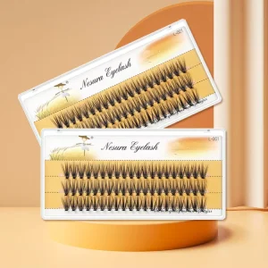 Bulk L Shape Cluster Lashes Fluffy Private Label Natural 20D L Curl Cluster Lash Kit Korean PBT Segments Glue Clusters Lashes