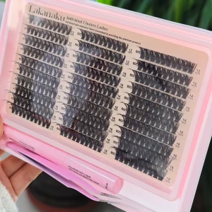 Bulk Lash Cluster Kit Individual Lashes Knot-free Cluster Lash Korean PBT Fiber Russian Volume Lashes Kit with Bond and Seal
