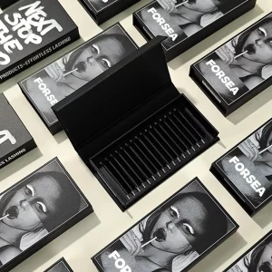 Bulk Lash Trays Matte Cashmere Black Dark Matte Cashmere Volume Eyelash Extensions Custom Logo Lash Extension Trays