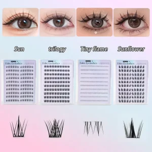 Bulk Self Adhesive Lash Clusters Glue-Free Volume Individual False Eyelashes Reusable Quick Paste Cluster Lash