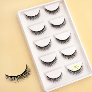 C Curl 3D Strip Lashes High Quality Fluffy Faux Mink Eyelashes Bulk Custom Logo & Factory Price