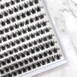 C Curl Faux Mink Fluffy Segment Lash Spiky Manga Cluster Lashes