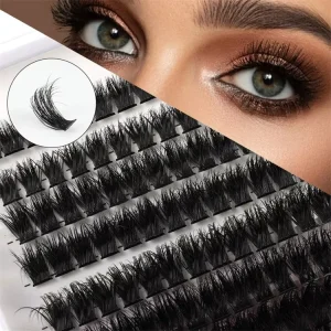 C Curl Lash Extension Thick Eyelash Extension 8-16mm 3D Lash Clusters Wispy Individual Eyelashes DIY at Home