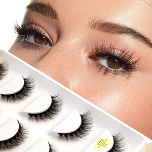 C Curl Lashes Strips 3D Faux Mink Wispy Eyelash Extensions High Quality Private Label Full Strip Lashes Bulk