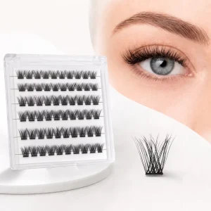 C Curl Matte Black PBT DIY Eyelash Extensions Pre Glued Self Adhesive Cluster Lashes No Glue Individual Lashes Mix