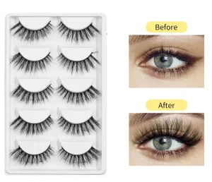 C Curl Natural Full Strip Lashes Faux Mink Eyelashes Custom Lash Box OEM