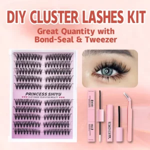 C Curl Natural Long Thick 5D Fluffy Eyelash Clusters DIY Custom Logo Eyelash Kit for Eyelash Extension Training