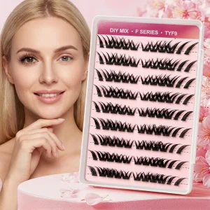 C D Curl DIY Cluster Lashes Individual Lashes Segments Matte Lash Extensions DIY Lashes Kit for Beginner