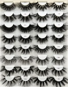 C D Curl Eye Lashes Dramatic 25Mm Mink Curling Eyelashes 20-25mm 5D 6D Mink Eyelashes Fluffy Lashes
