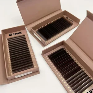 C D Curl Mix 8 15mm Dark Brown Hand Made Fan Eyelash Extension Colorful Individual Eyelash Lashes