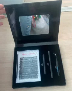 C D Curl Mixed Length Individual Cluster Lashes Kit Customized Gift Packaging with Mirror Kit for Salon mirror