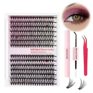 C D Curl Pre Bond Segment Eye Lashes Private Label Self Adhesive Individual DIY Cluster Lashes