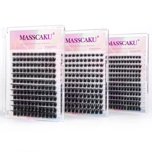 C D Curl Pre Bonded Diy Cluster Lashes Mix Length Thin Soft Invisible Band Eyelash Extensions