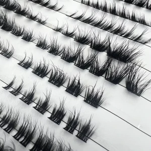 C D Curl Wispy Cluster Lashes Private Label Faux Mink Lash Clusters 3D Effect Mix Size Single DIY Lash Extensions