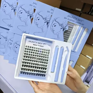 C D 卷曲 预切单根睫毛 定制 DIY 睫毛延长套件 细带 自嫁接 簇状睫毛