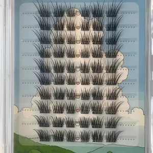 C curl Seductive Extreme Silken Slanted Baby like Droopy Corners Lengthening Cross style False Eyelashes Natural Lifelike Look
