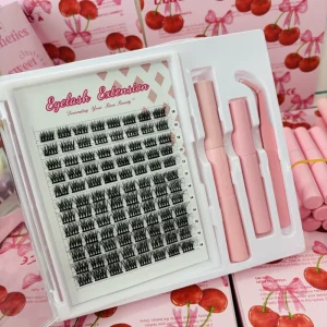 CC C Curl Cluster Lashes Kit Private Label Eyelash Extension Waterproof Glue DIY Lashes Kits