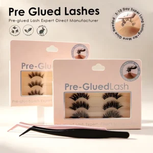 CE Certified Pre-glued Lashes Waterproof Wispy Fluffy Press on Lash Custom Sizes Curls Magnetic Box European Market UK France