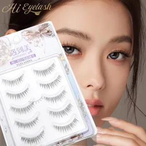 CH 3 OEM ODM Clear Band Strip Eyelashes 5 Pairs Pack Soft Lightweight Cruelty Free