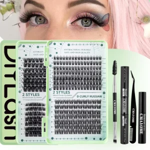 CMRAYOME Cross Border DIY Large Capacity Oblique Flying Hair Synthetic Thick D Curved Segmented False Eyelashes Fan Eyelashes