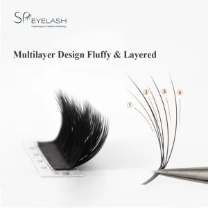 Camellia Design Eyelash Extensions 3D 4D Multi layer Camellia 0.05 0.07mm CC C D M L Curl Soft Camellia Volume Lashes