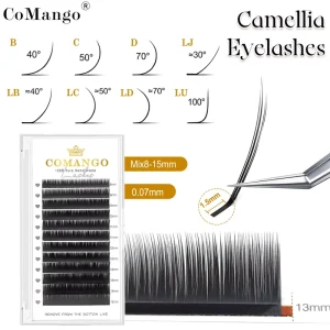 Camellia Volume Lashes 3 Length Mixed in One Strip Natural Fluffy Camellia Eyelash Extensions Bulk