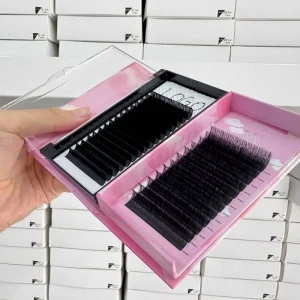 Cashmere Matte Black Individual Eye Lashes Volume Eyelash Extension Dark Fluffy Lash Eyelash Extension Trays