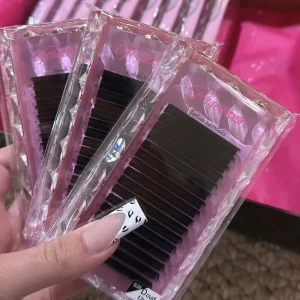 Cashmere Matte Dark Volume Lashes Extension Tray Soft Fluffy 0.03 05 07mm J B C CC D DD L M Vegan Individual Eyelash Extensions