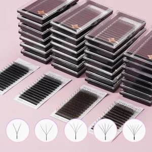 Cashmere Mink Eyelash Extensions Easy Fan Russian Volume Eyelashes Matte Black Lashes Velvet Cils Individual