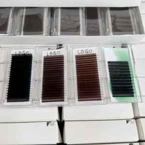 Cashmere Silk Individual Lashes Extensions Trays Private Label Korean Velvet Matte Black Eyelash Extension