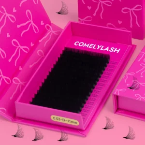 Cashmere Volume Eyelash Extensions Matte Dark Black Lash Trays Custom Logo Lash Supplies Private Label