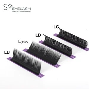 Cashmere Volume Lash Tray Fluffy Soft De Pestanas L LC LD LU Curl Lash Matte Black Pbt Fiber Lash Extension Supplies