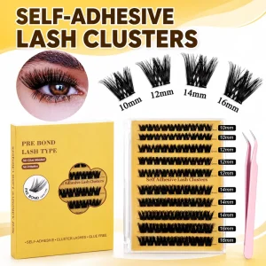 Cat Eye Cluster Lashes Handmade DIY Home Application Glue Free Pre Glued Bulk Beauty Supply with Custom Packaging Factory Direct