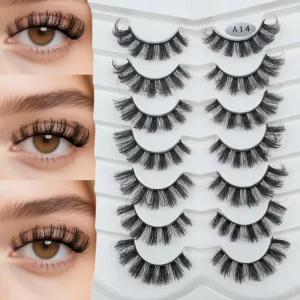 Cat Eye Full Strip Eyelashes 3d Faux Mink Volume False Lashes Black Cotton Stalk Eyelash Custom logo