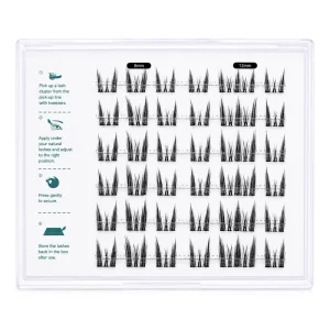 Cat Eye Lash Clusters 8-12mm Self-Adhesive No-Glue DIY Eyelash Extensions Natural Look
