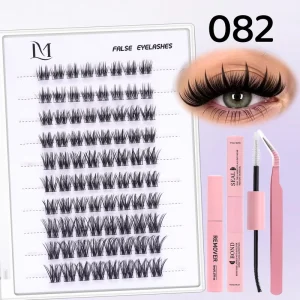 Cat Eye Lash Clusters DIY Kit Reusable Synthetic 3D 5D Fluffy Volume Home Lash Extensions Individual Segmented Lashes Salon