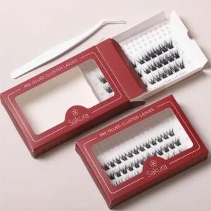 Wispy cat Eye Pre Bonded Clear Pre Glued Light Weight Cluster Eyelashes DIY Handmade Fluffy Nature Cluster Lashes