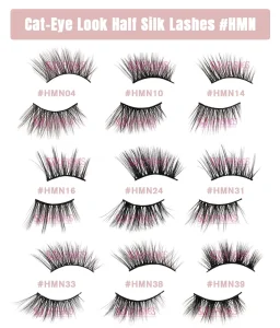 Cat Eye Look Half Silk Lashes 3D Faux Mink Lashes Fake Eyelashes