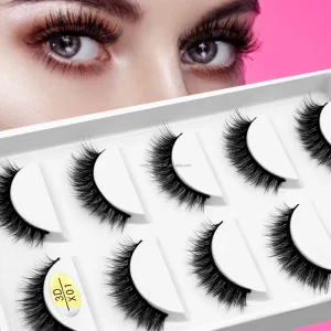 Cat Eye Natural Black Eyelashes Fluffy Ultra-soft Full Strip Cruelty-Free 3D Effect Reusable Synthetic Hair Lashes