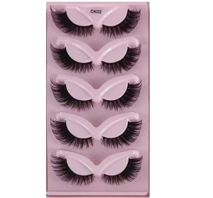 Cat Eye Style Winged Cat Eye Eyelashes Strip False Eyelashes 3D Faux Mink Lashes Foxy Full Thick Lashes