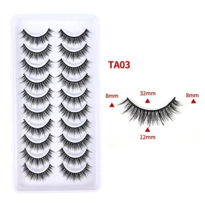 Cat Eye Wispy Synthetic Fiber False Natural for Long Tail Lash Extension Reusable Self adhesive Strip Lashes OEM Supplier