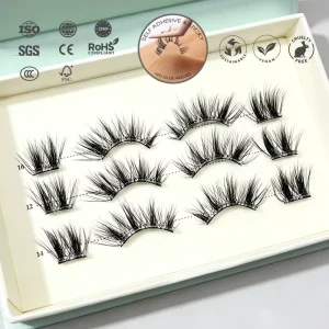Certified Pre glued Strip Lash 100% Handmade Waterproof 3-10 Day Super Long Lasting Wispy Eyelashes for UK France Italy Market
