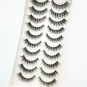 China 10 Pairs Silk Eye Lash Faux Mink False Lashes Synthetic Fake Eyelashes