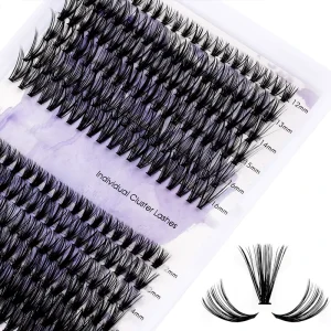 China Handmade Cluster Lashes 10D 20D 30D 40D Segmented Eyelash 0.07 0.10 Self Grafting DIY Matte Black Eyelash Extension