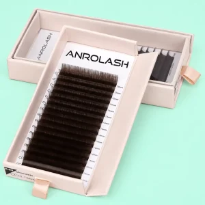 Chocolate Brown Volume Lashes Dark Brown Eyelash Extensions Angel Look Narrow Fans Natural Wispy Individual Lash Trays