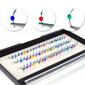 Christmas Mix Style Glitter Color Spike Eyelash Extensions Russian Volume Premade Fans Eyelash with Makeup