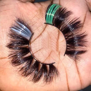 Christmas Party Colored Mink Lashes Red 10 Pairs 2T 3T Soft for Winged Black Cotton Band